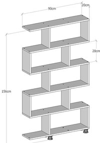 Библиотека за книги от орехово дърво Garetto Nilufer Nilüfer - Elegance