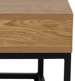 Масичка за кафе с дъбов плот в тъмно естествен цвят 80x80 cm Willford – Actona