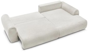 Кремав разтегателен ъглов диван от рипсено кадифе (десен ъгъл) Lucien – Bobochic Paris