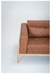 Диван от коняк кафява биволска кожа с масивна дъбова конструкция , 240 см Fawn - Gazzda