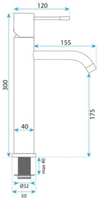 Смесител за мивка Rea Lungo Diamond Gold High