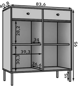 Бюфет Code 2D2S-Prasino