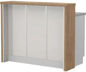 Островна кухненска пейка Modena-Length: 120 cm.-White glossy-Pacific Wallnut