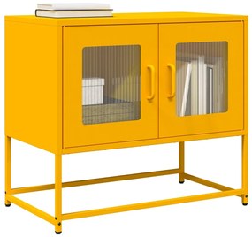 853335 vidaXL ТВ шкаф Горчица Жълто 68x39x60,5 cm Студено валцувана стомана