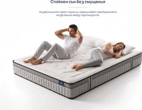 Матрак Onesleep, Cooler Adapt Sleep Technology, 90x200x28, Среден към твърд, Покет пружина, Високоеластична пяна