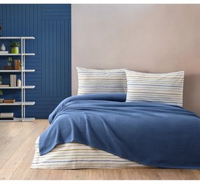 Син памучен комплект покривка за легло, чаршафи и калъфки за възглавници 200x240 cm Karina – Mijolnir