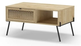 Масичка за кафе в дъбов декор в естествен цвят 60x100 cm Ecrin - Marckeric