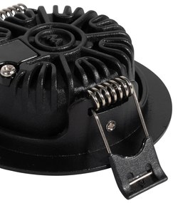Комплект от 6 вградени спота черни, накланящи се 8,2 см, включително LED Dim to Warm IP54 Ultra Slim - Pupil