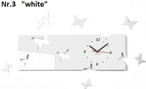 Стенни часовници с пеперуди, изработени от акрилно стъкло Бял