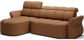 Жълт/кафяв кадифен сгъваем/с място за съхранение ъглов диван (ляв ъгъл) Beneth – ELTAP