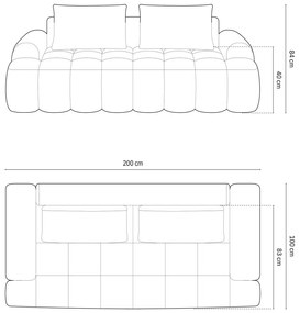 Бежов кадифен диван 200 cm Linz – Cosmopolitan Design