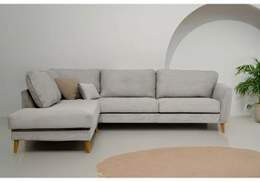 Светлосив ъглов диван от рипсено кадифе (ляв ъгъл) Paris – Scandic