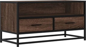 848813 vidaXL ТB шкаф, кафяв дъб, 80x34,5x40 см, инженерно дърво и метал