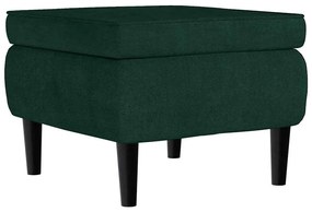 329438 vidaXL Табуретка с дървени крака, тъмнозелена, кадифе