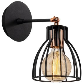 Стенна лампа в черно и бронзово ø 15 cm Kemah - Opviq lights