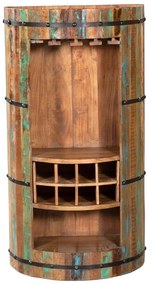 Шкаф за вино от рециклирано дърво за 8 броя бутилки в естествен цвят 60x115 cm Kaveri – Interia Home &amp; Living