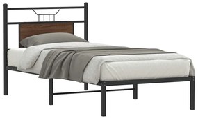 4106833 vidaXL Рамка за легло без матрак кафяв дъб 90x190 см инженерно дърво