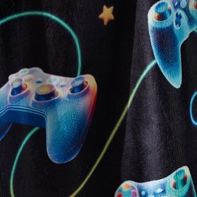 Черно-синьо бебешко одеяло от микроплюш 130x170 cm Gamer – Catherine Lansfield