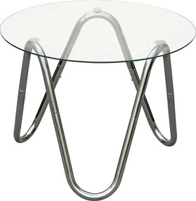 Кръгла странична масичка със стъклен плот ø 50 cm Ventana Round – Leitmotiv