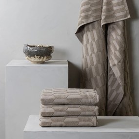 Бежова памучна кърпа за баня 70x133 cm Geo - Mette Ditmer Denmark