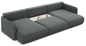 Сив разтегателен ъглов диван с място за съхранение Nanea – Makamii