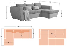 Разтегателен ъглов диван Лас Вегас S Премиум