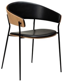 Черен/в светло естествен цвят трапезен стол с подлакътници Crib – DAN-FORM Denmark