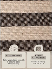 Черна/кремава двустранна/ръчно изработена ютена пътека 80x200 cm Playa – Hanse Home