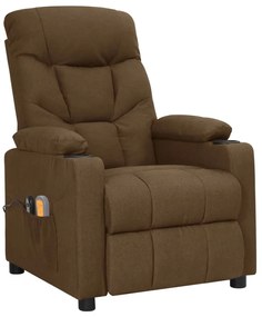 3098831 vidaXL Електрически масажен стол, кафяв, текстил