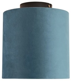 Таванна лампа с кадифена абажур синя със злато 20 см - Combi Black