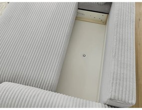 Светлосив разтегателен ъглов диван от рипсено кадифе (ляв ъгъл) Lucien – Bobochic Paris