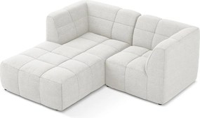 Бял ъглов диван от прежда с примки от букле (ляв ъгъл) Aloha – Makamii