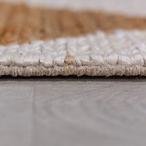 Бял/в естествен цвят ръчно изработен килим със смес от юта 120x170 cm Effie Diamond – Flair Rugs