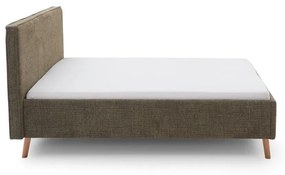 Тъмнозелено тапицирано двойно легло с място за съхранение с включена подматрачна рамка 160x200 cm Riva – Meise Möbel