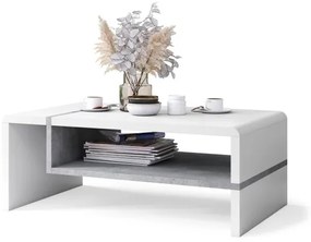 ФОЛК Бял/Бетон Милениум - МОДЕРНА ХОЛНА МАСА С РАФТ