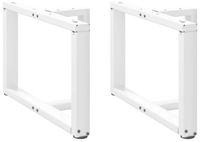 4013033 vidaXL Крака за масичка за кафе, Т-образни, 2 бр., бели, 60x25x(42-43) см, стомана