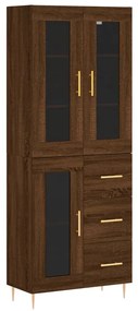 3198592 vidaXL Висок шкаф, кафяв дъб, 69,5x34x180 см, инженерно дърво