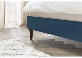 Синьо тапицирано двойно легло с решетка 160x200 cm Sary - Bobochic Paris