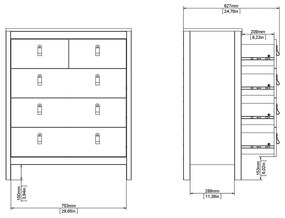 Черен висок скрин 82x99 cm Madrid – Tvilum