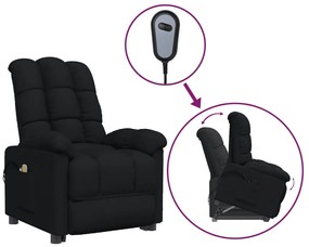 3100354 vidaXL Изправящ масажен стол, черен, текстил