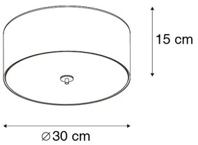 Ръстикална таванна лампа зелена 30 см - Drum Jute