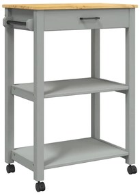 376095 vidaXL Кухненска количка "MONZA" 60x40x88,5 см борово дърво масив