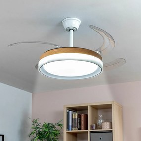 Вентилатор за Таван с LED Светлина и 4 Прибиращи се Перки Blalefan InnovaGoods Дървен 72 W