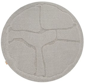 Сив вълнен кръгъл килим ø 200 cm Morphic Organica – Agnella