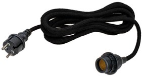 Черни лампички с щепсел и фасунга E27 5m IP54 - Arteixo