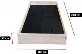 дървено повдигнато градинско легло 240 x 100 x 27 cm