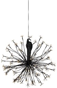 Коледна висяща лампа сфера черна 60 см вкл. LED с таймер IP44 - Nobu