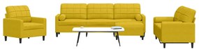 3278467 vidaXL Мека мебел от 4 части с възглавници и болстери жълт кадифе
