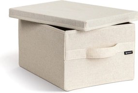 Бежова текстилна кутия за съхранение с капак 27x36x19 cm Soft Storage Small – Bigso