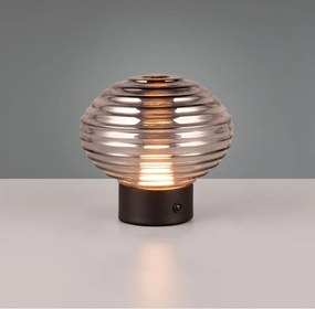 Черно-сива димируема настолна LED лампа със стъклен абажур (височина 14,5 cm) Earl - Reality